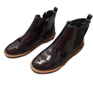Zara Wingtip Patent Ankle Boots Size 6, Size 36
